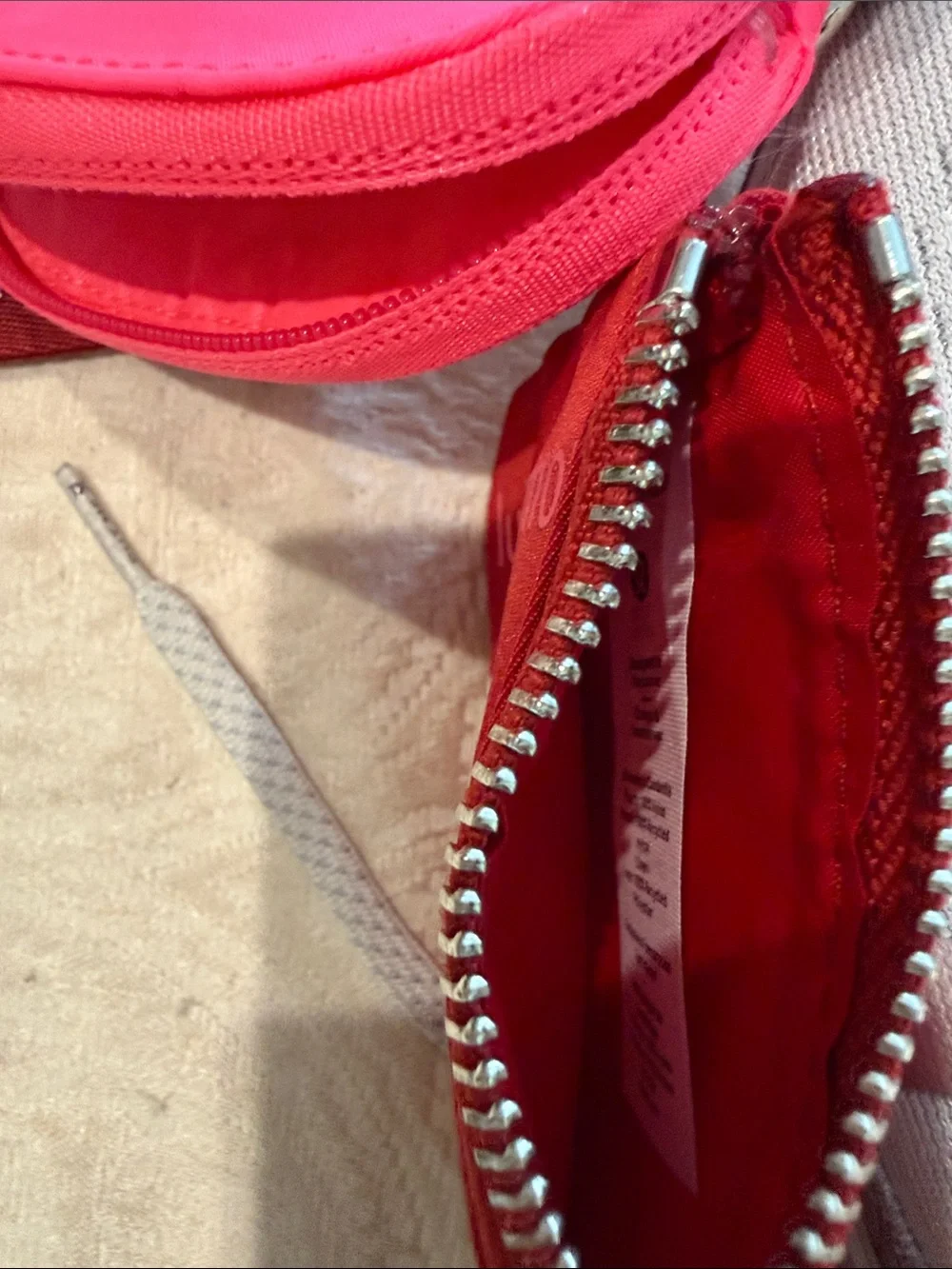 Lululemon Dual Pouch Key & Card Holder in Hot Pink and Deep Red